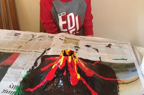 paper mache volcano