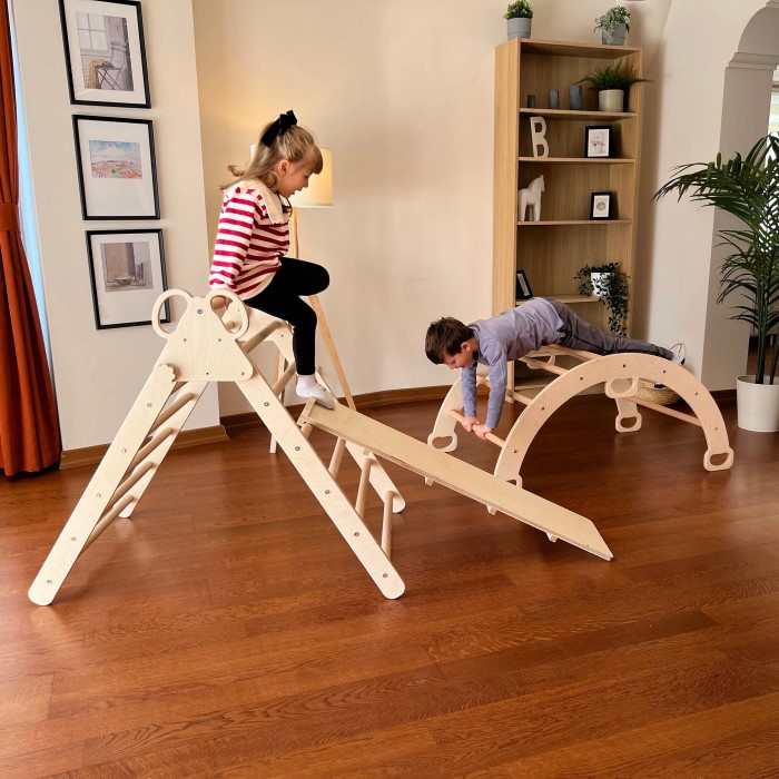 wooden climbing toy