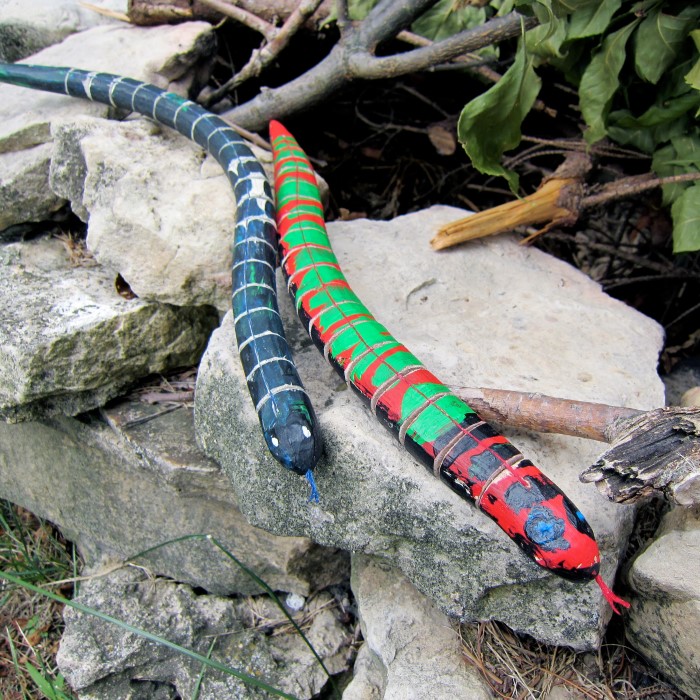 wooden snake toy