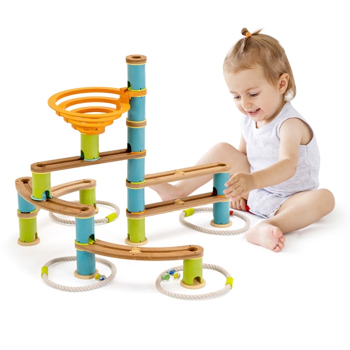 marble run toy wooden