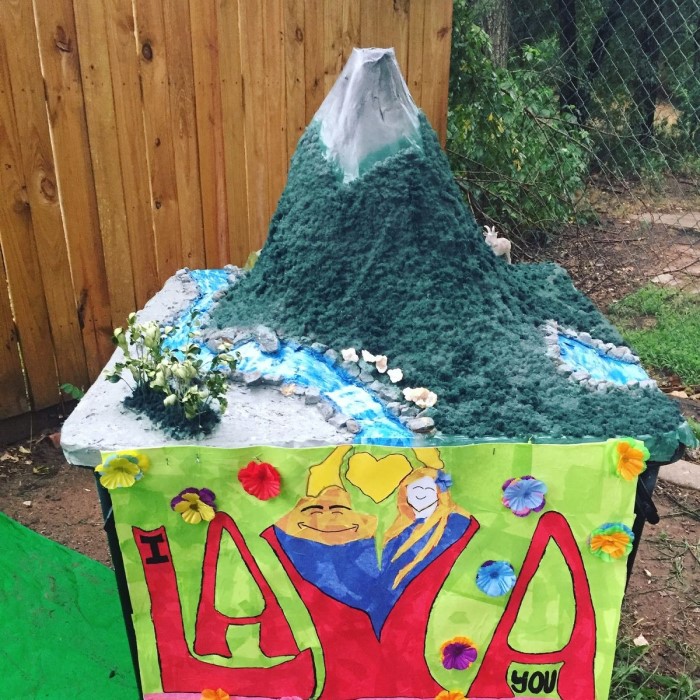 paper mache volcano