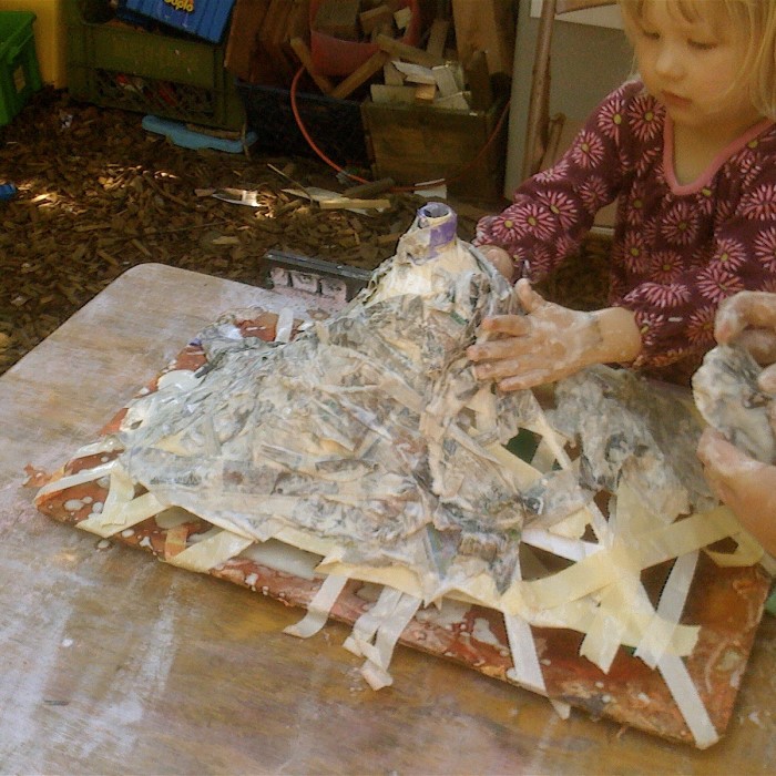 paper mache volcano