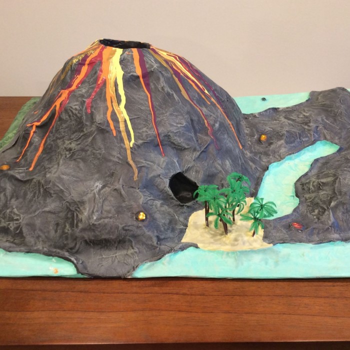 paper mache volcano
