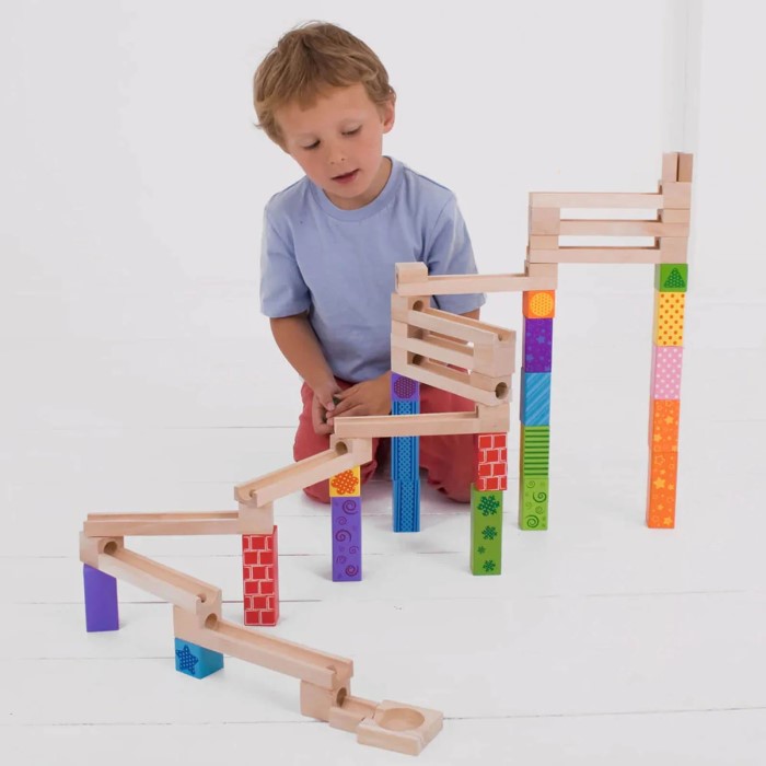 marble run toy wooden