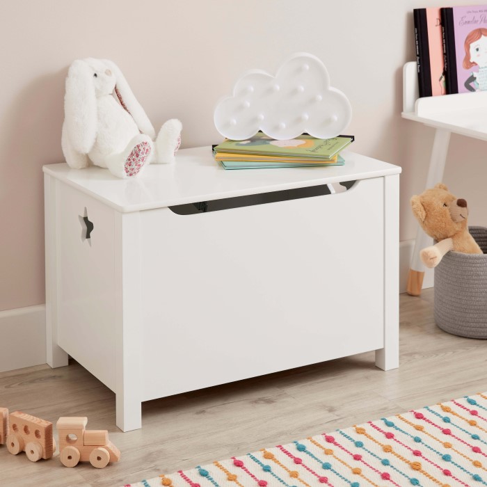 white wooden toy chest