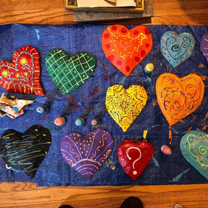 paper mache heart