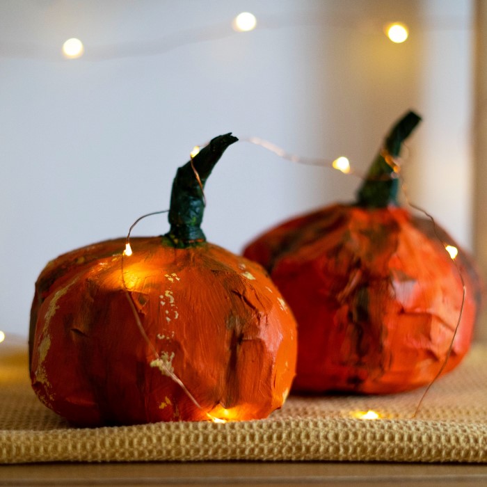 paper mache pumpkins