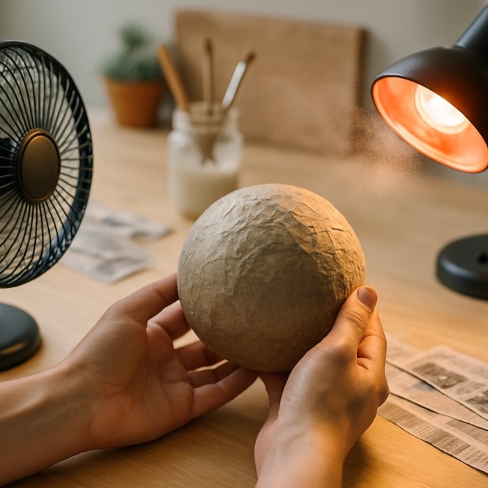 how long does it take for paper mache to dry