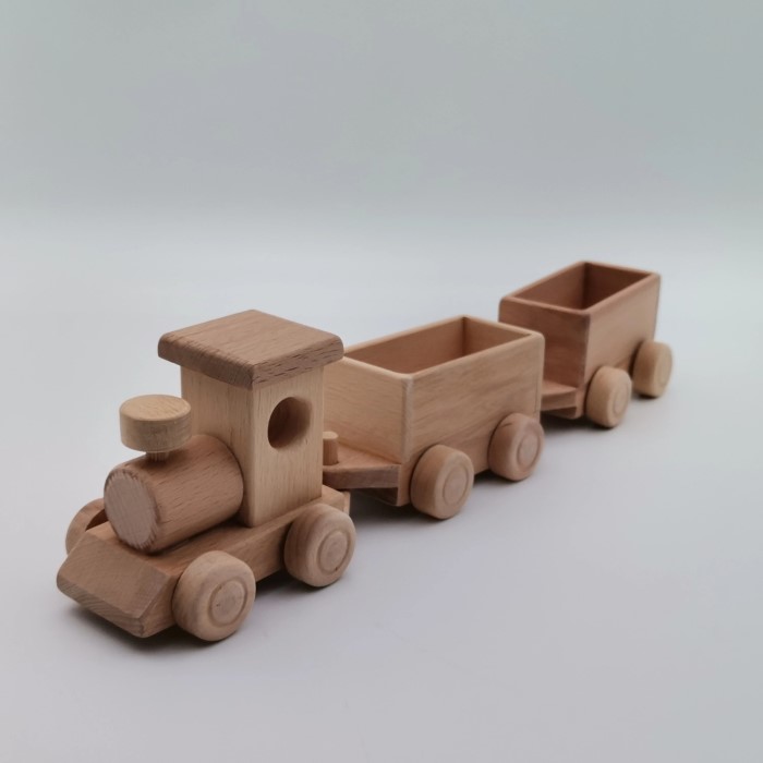 wooden toy train set