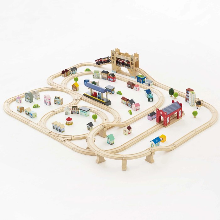 wooden toy train set