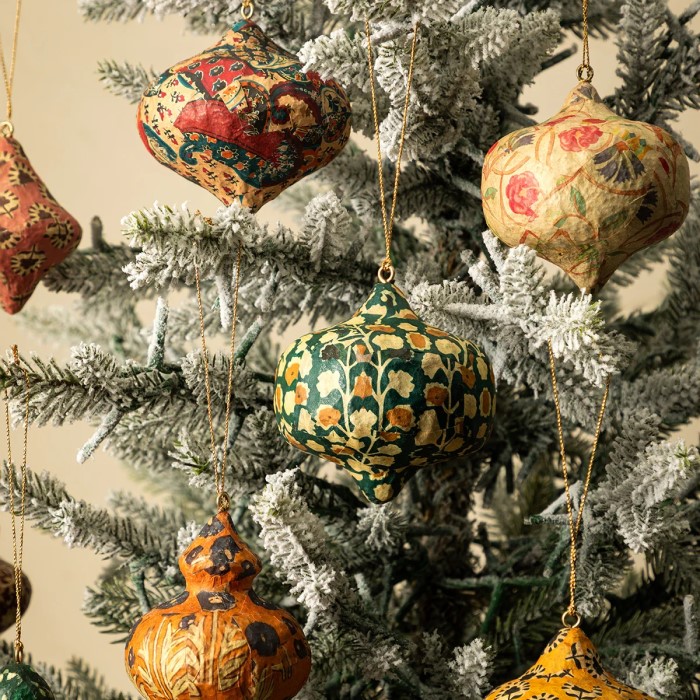 paper mache christmas ornaments