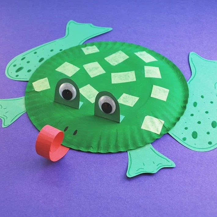 paper plate frog craft