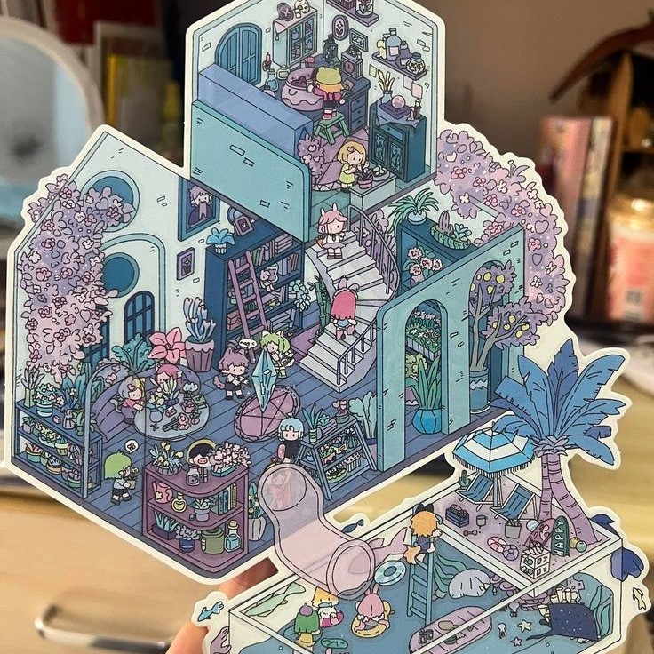 3d landscape sticker