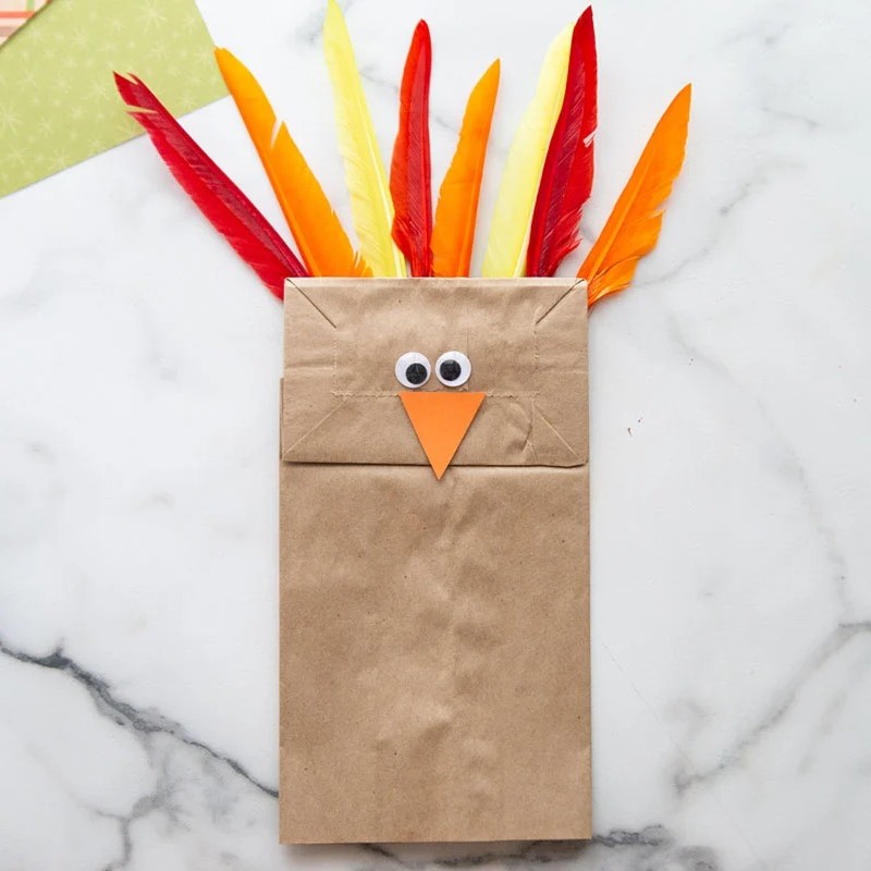 paper bag turkey craft