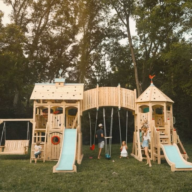 wooden outdoor playset