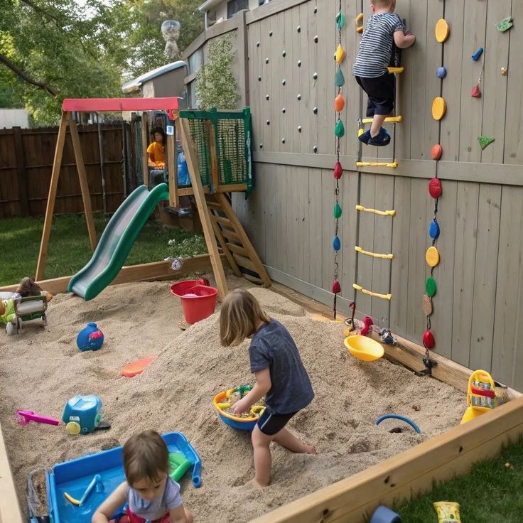 wooden outdoor playset